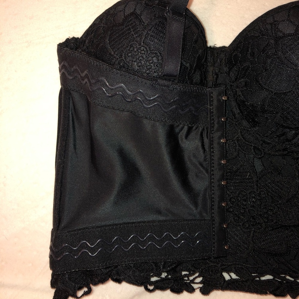 black lace cropped top